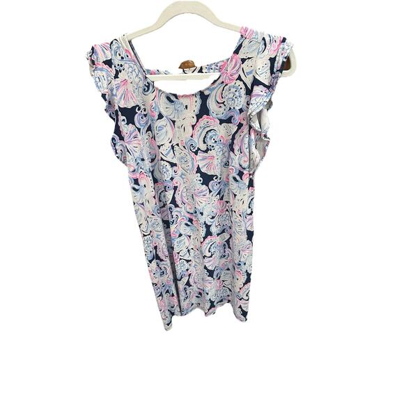 Lilly Pulitzer Dani Dress Its For Shore High Tide Navy Medium - Picture 1 of 3
